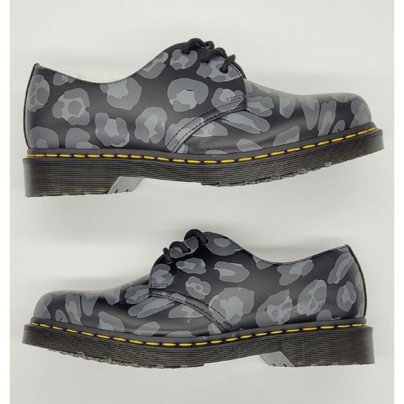 Dr. Martens 1461 Distorted Leopard Print Oxford Shoes - Picture 2 of 8
